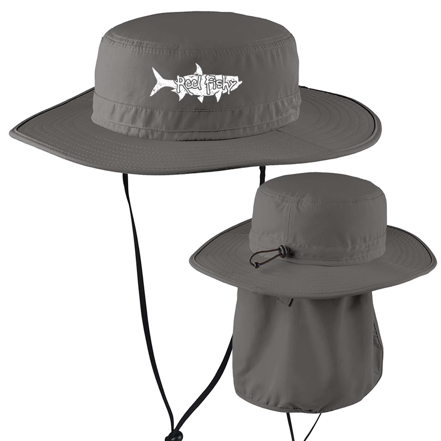UPF 30+ Boonie Fishing Hat – Wide Brim Sun Protection Cap Gray