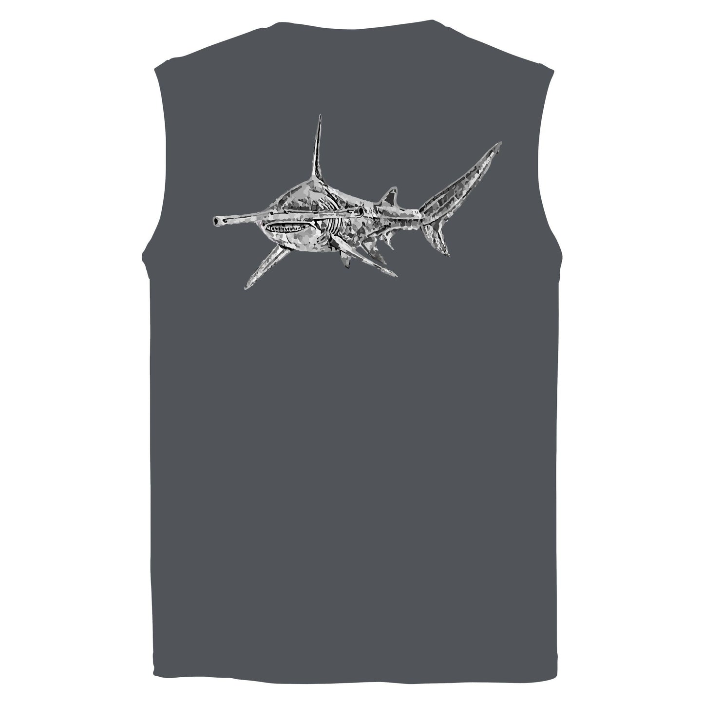 Charcoal Performance Hammerhead Shark Sleeveless Shirt