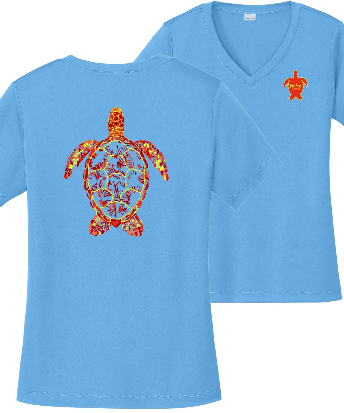 Women's Turtle Performance 50+UV short sleeve shirt in light blue