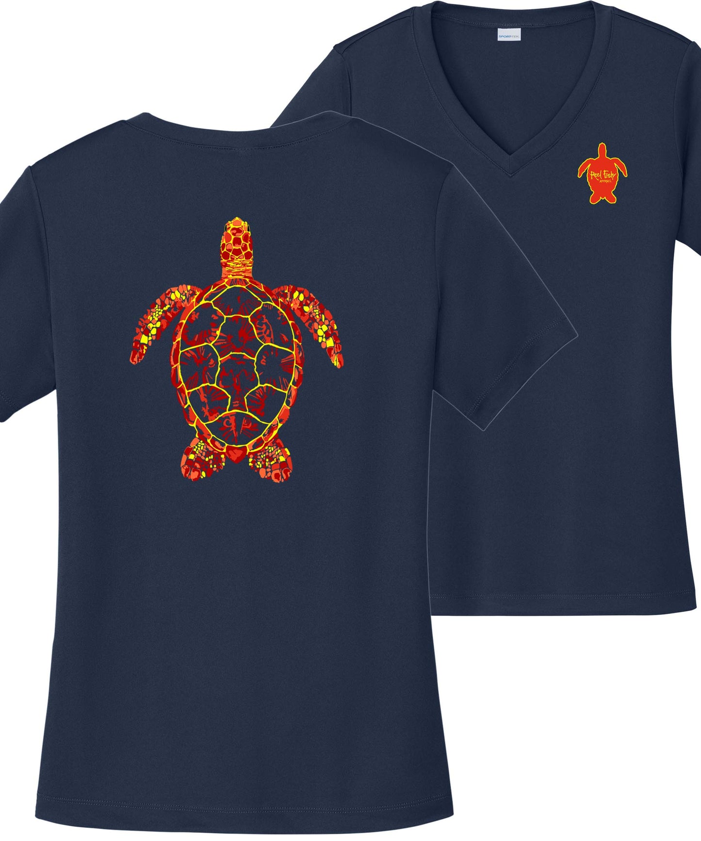 Women's Turtle Performance 50+UV short sleeve shirt in navy