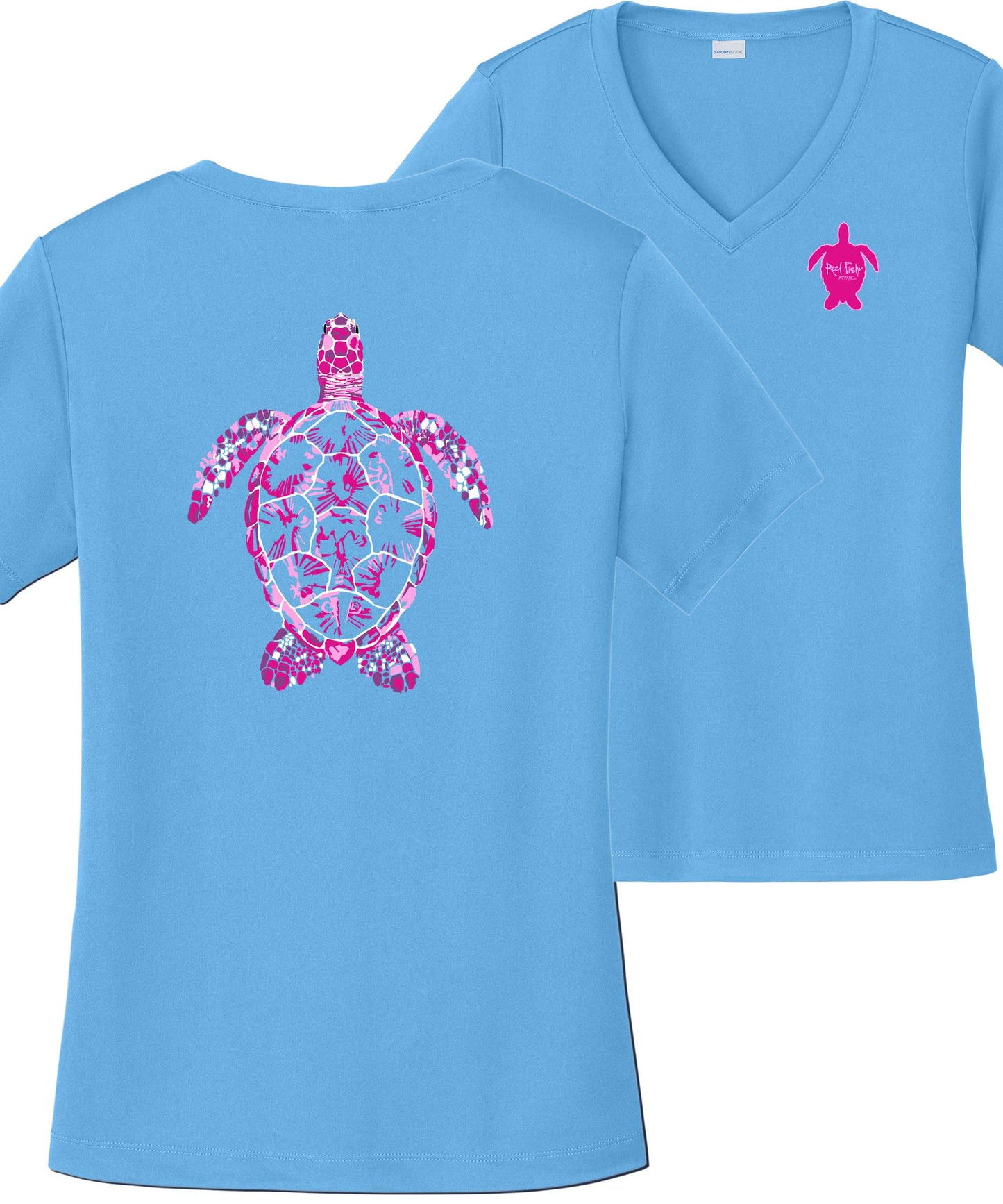 Women's Turtle Performance 50+UV short sleeve shirt in light blue