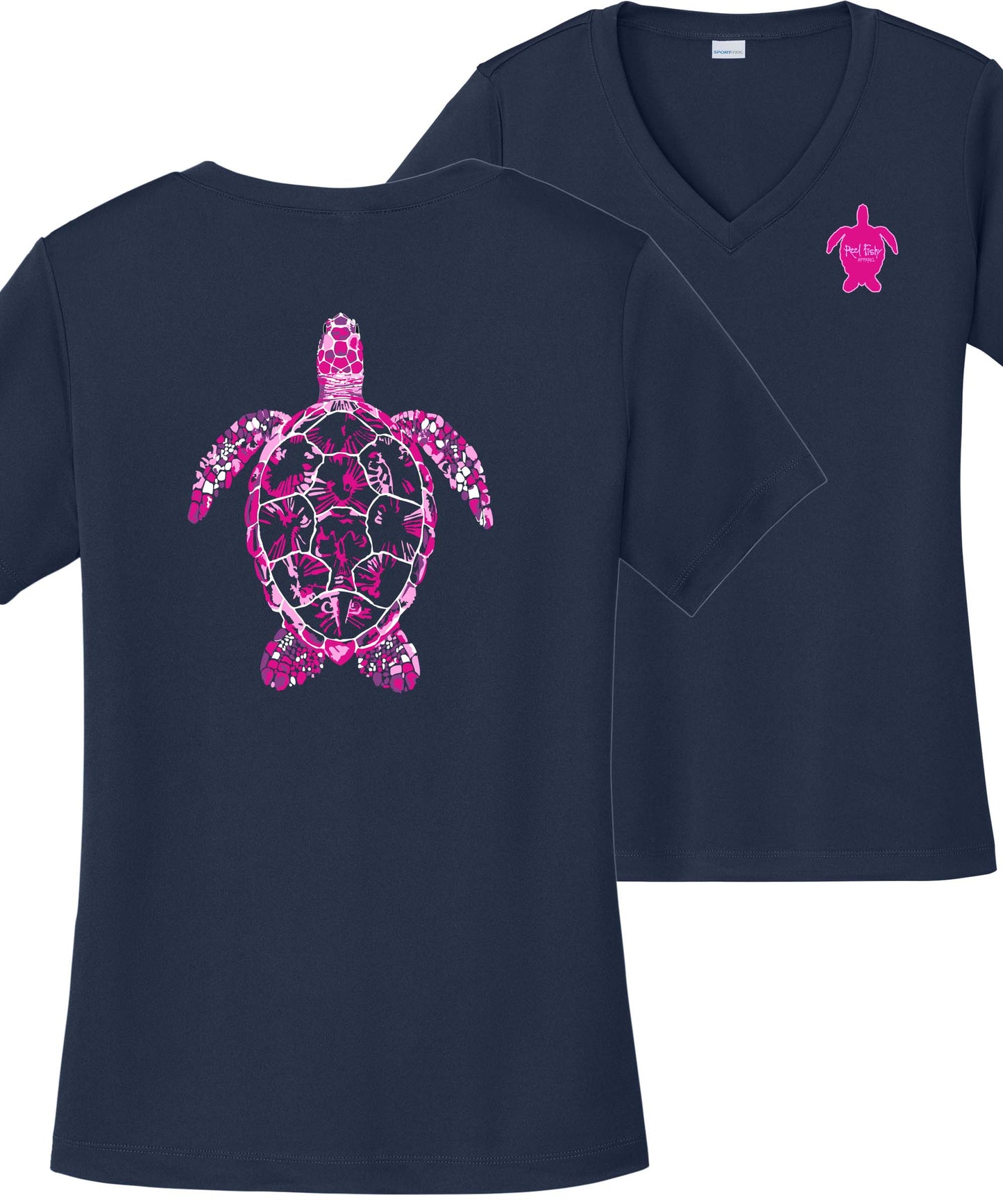 Women's Turtle Performance 50+UV short sleeve shirt in navy