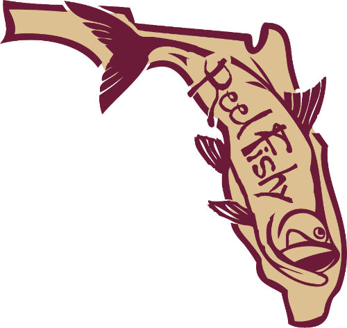 Garnet and Gold State of Florida Reel Fishy Tarpon Decal