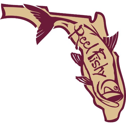 Garnet and Gold State of Florida Reel Fishy Tarpon Decal