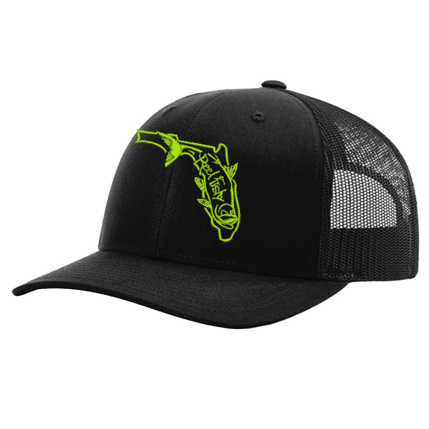 State of Florida Tarpon Trucker Hat in Black by Reel Fishy.