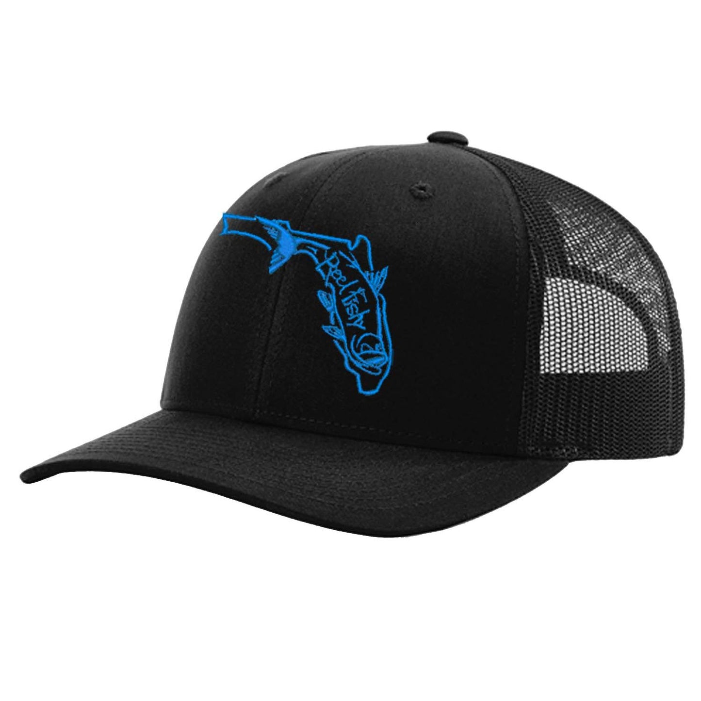 State of Florida Tarpon Trucker Hat in Black by Reel Fishy.