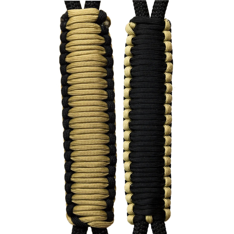 Black & Gold -C030C031 - Paracord Handmade Handles for Stainless Steel Tumblers - Made in USA!