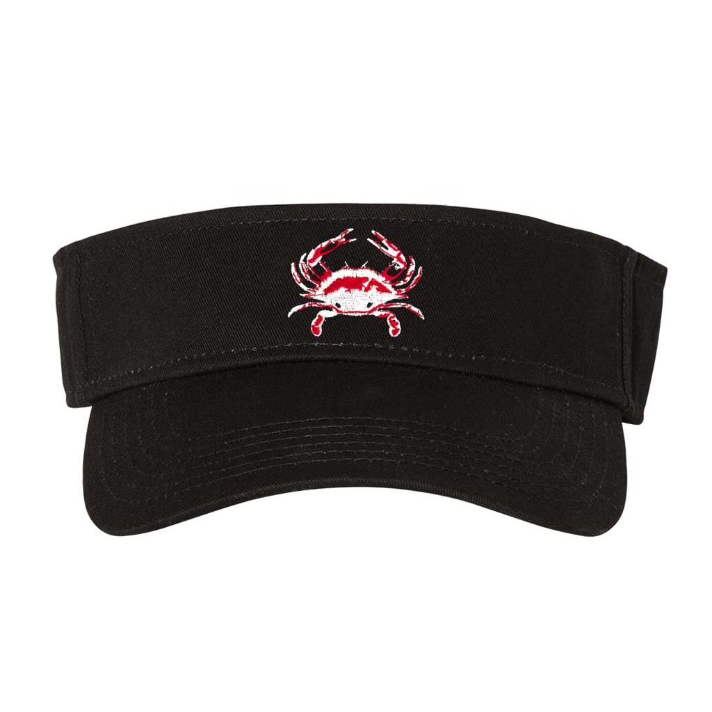 Blue crab sun visor in black