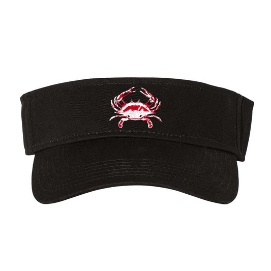 Blue crab sun visor in black