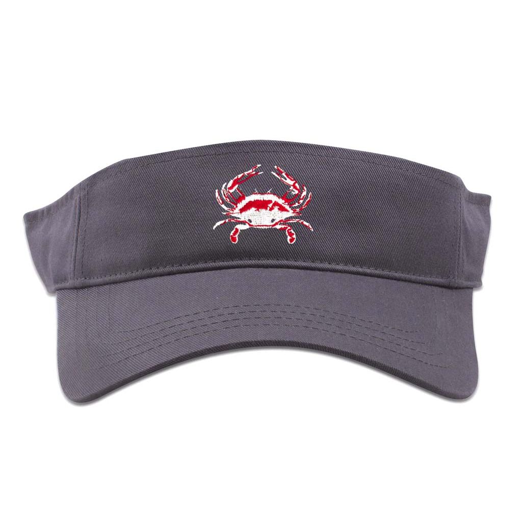 Blue crab sun visor in charcoal