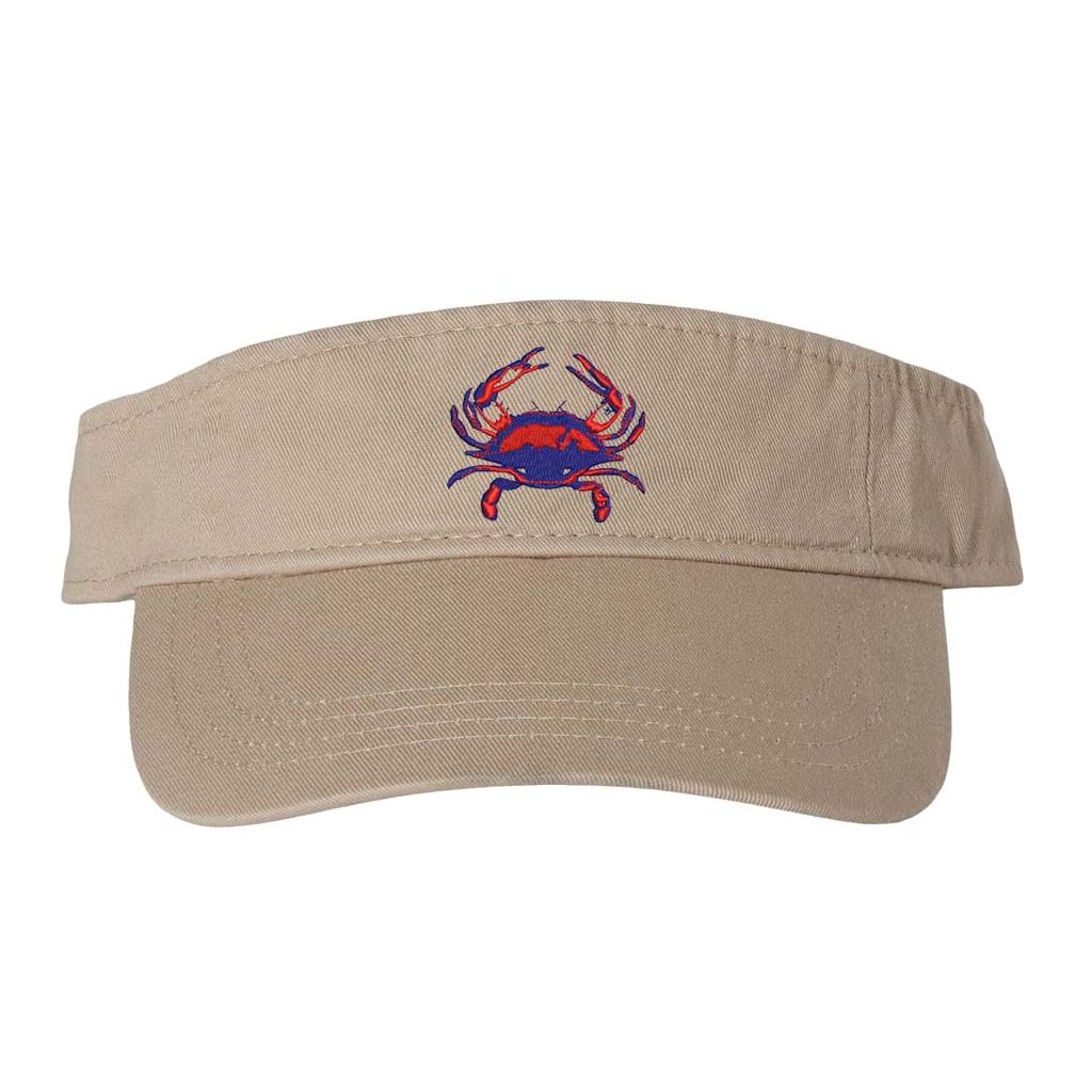 Blue crab sun visor in khaki