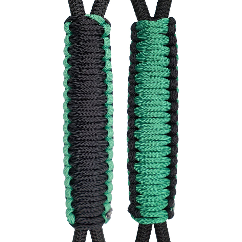 Black & Kelly Green -C031C019 - Paracord Handmade Handles for Stainless Steel Tumblers - Made in USA!
