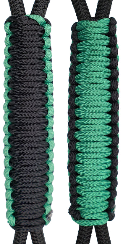 Black & Kelly Green -C031C019 - Paracord Handmade Handles for Stainless Steel Tumblers - Made in USA!