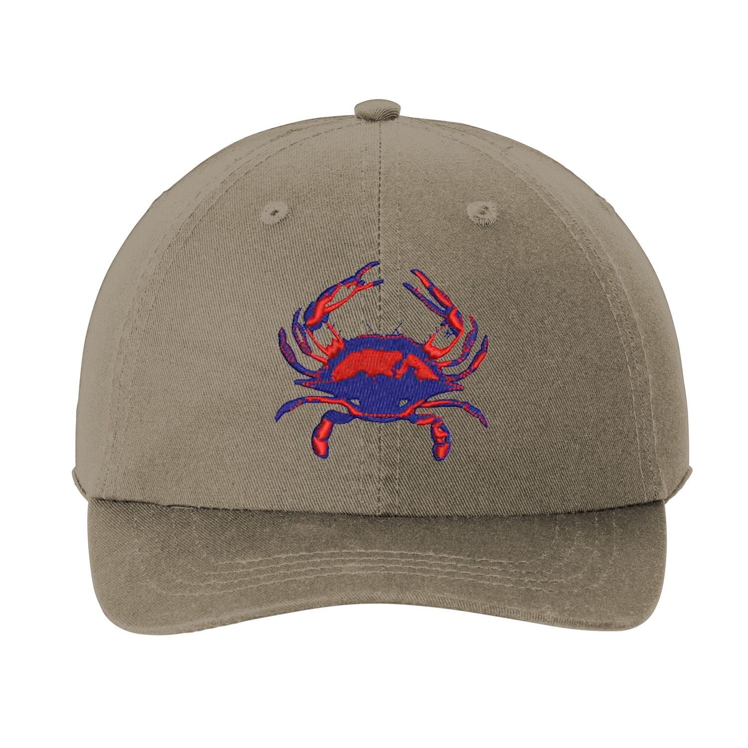 Blue Crab khaki baseball cap