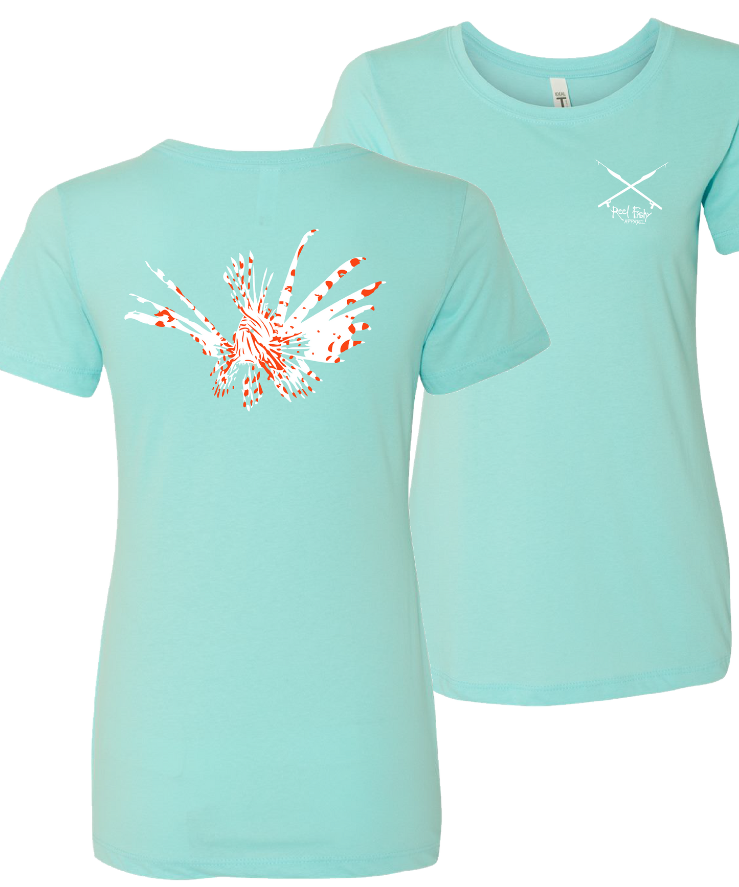 Ladies Lionfish Cotton Crew Neck t-shirt in Cancun Blue