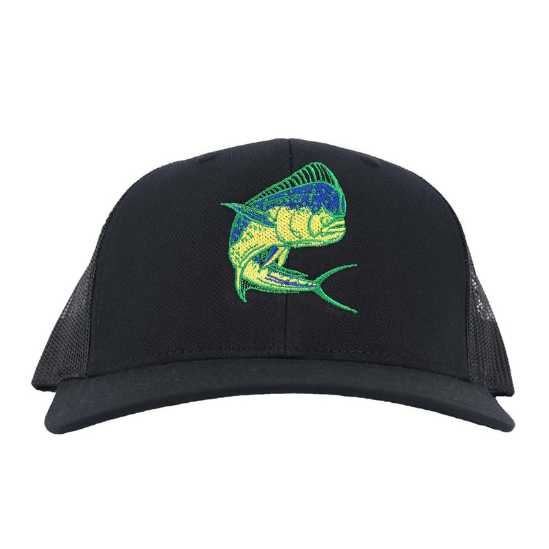 Mahi Fishing Trucker Hat in Black by Reel Fishy