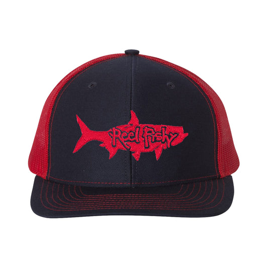 Navy/Red Trucker hat with Red Tarpon Logo