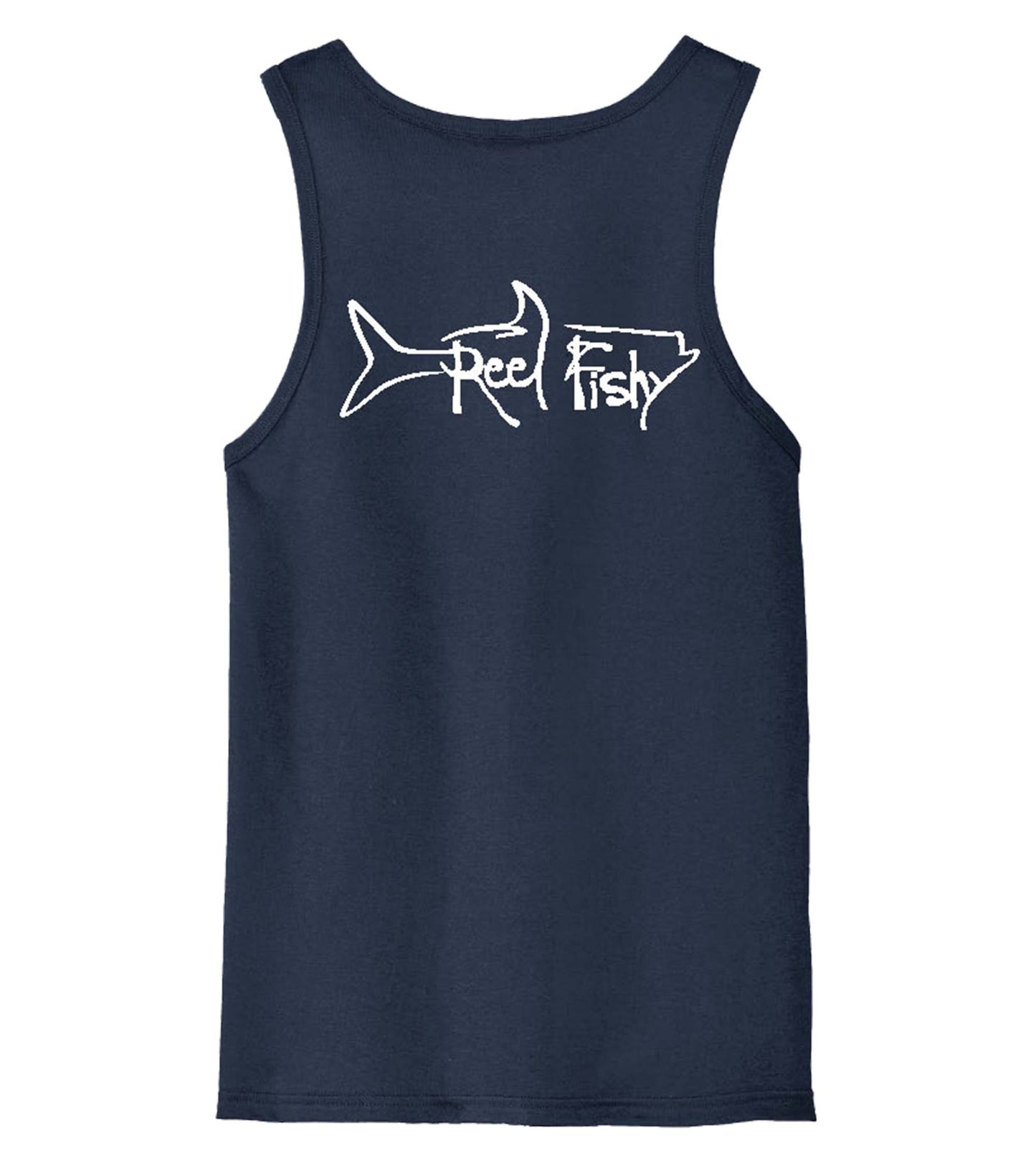Men's Cotton Tank Top Tarpon Logo - Navy