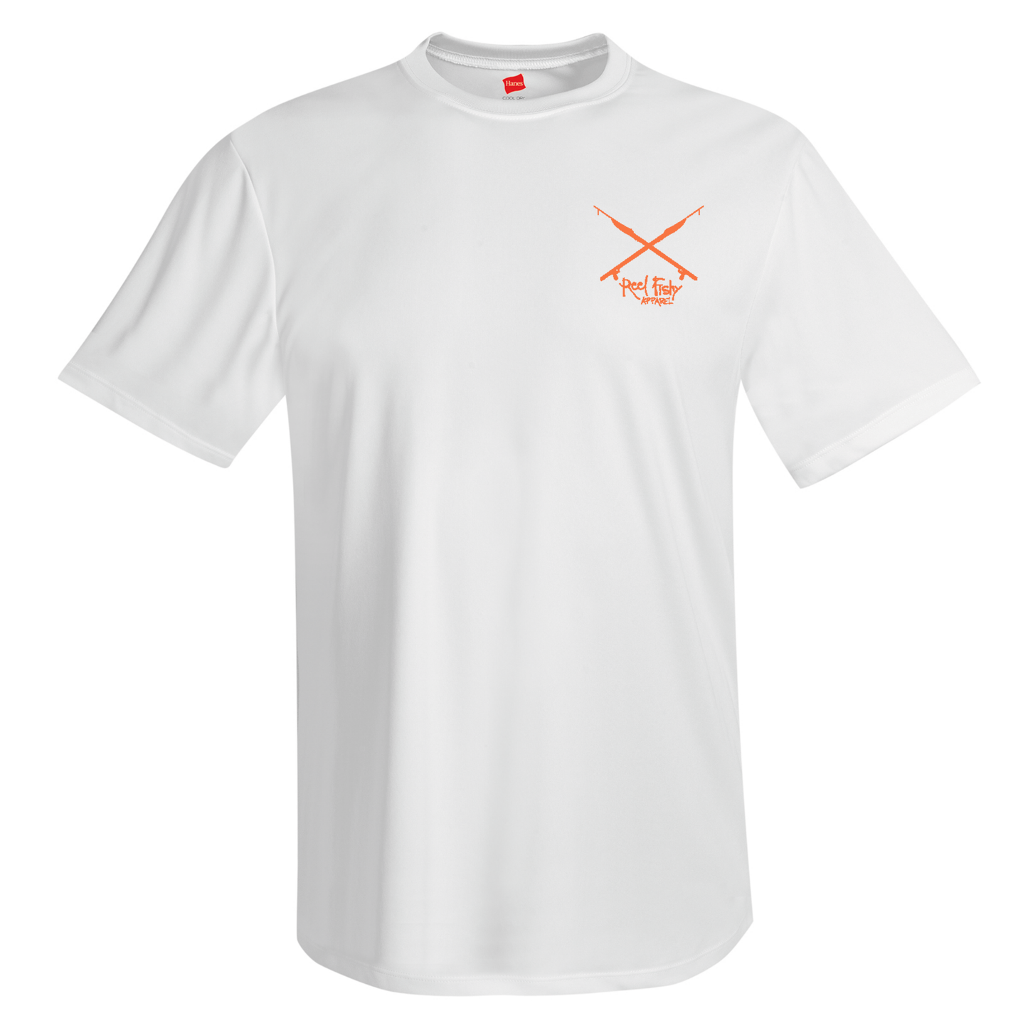 Front White short sleeve Octopus dri-fit with Reel Fishy Spears logo
