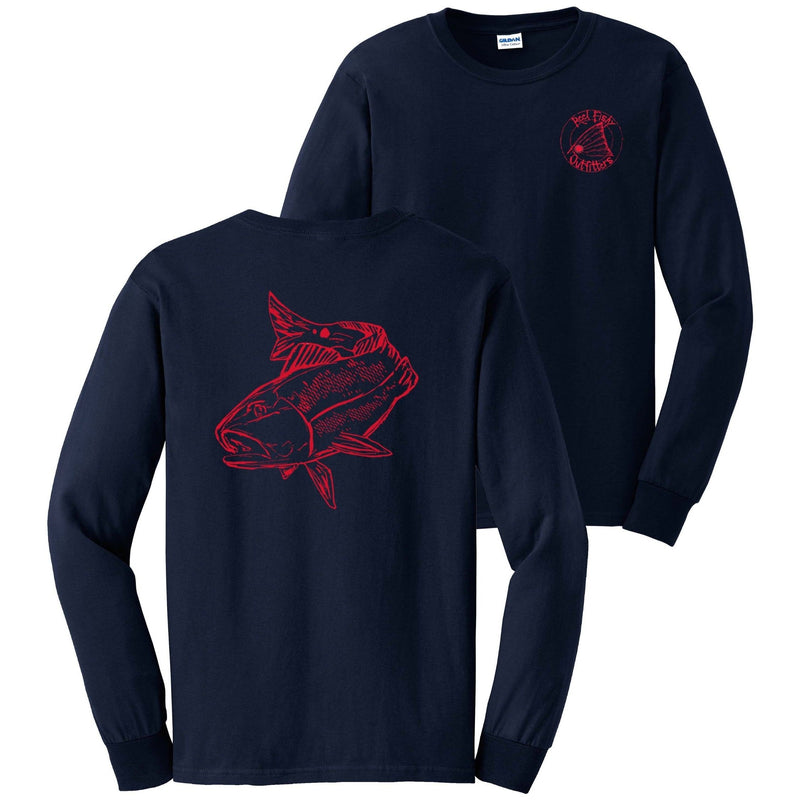 Redfish cotton long sleeve shirt in navy