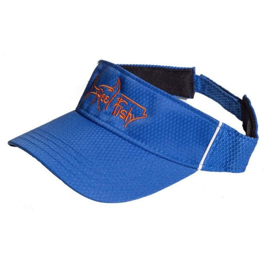 Reel Fishy Performance Royal Blue Visor with Orange Tarpon Logo