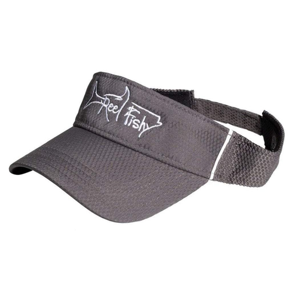 Reel Fishy Performance Visor with Tarpon Logo in Charcoal