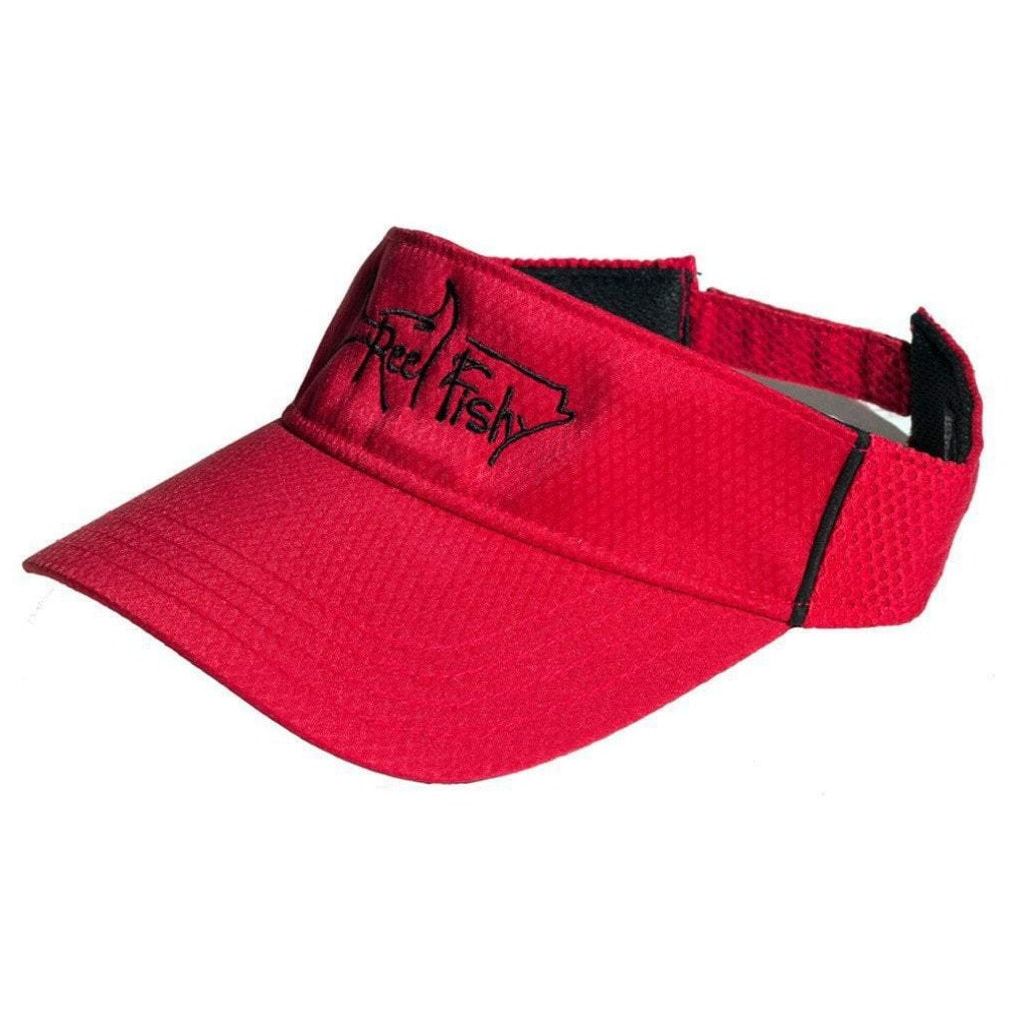 Reel Fishy Performance Visor with Tarpon Logo in Red