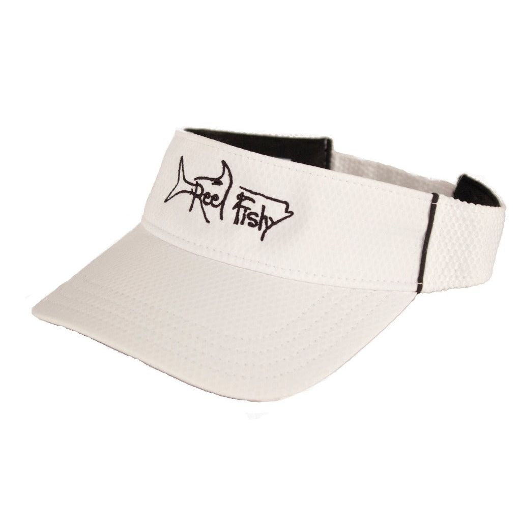 Reel Fishy Performance Visor with Tarpon Logo in White