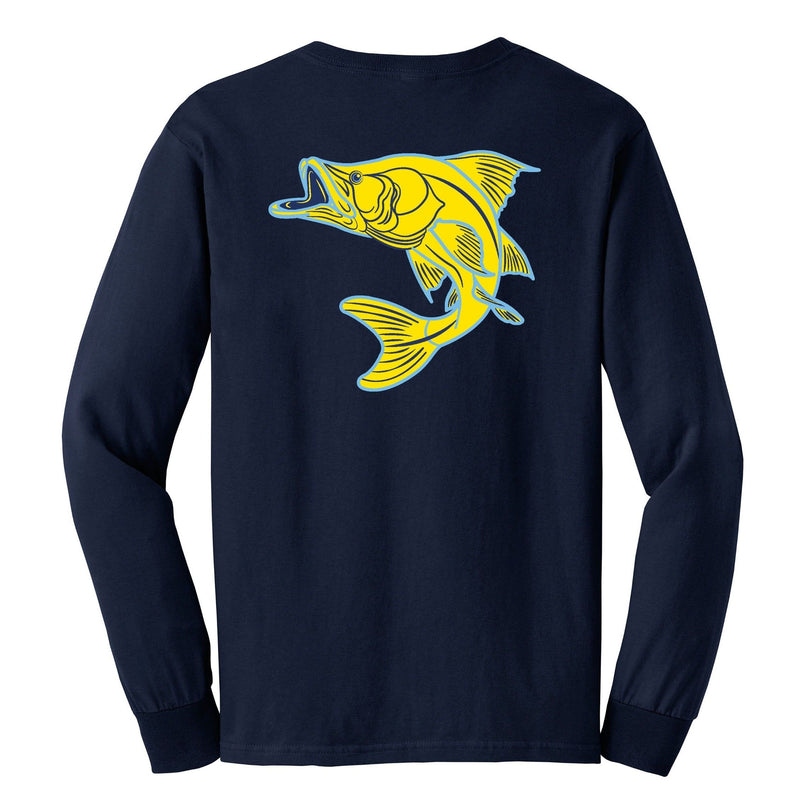 Snook cotton long sleeve shirt in navy