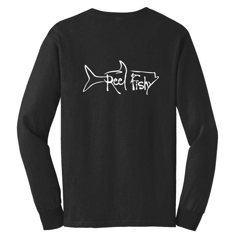 Tarpon Reel Fishy cotton long sleeve shirt in black