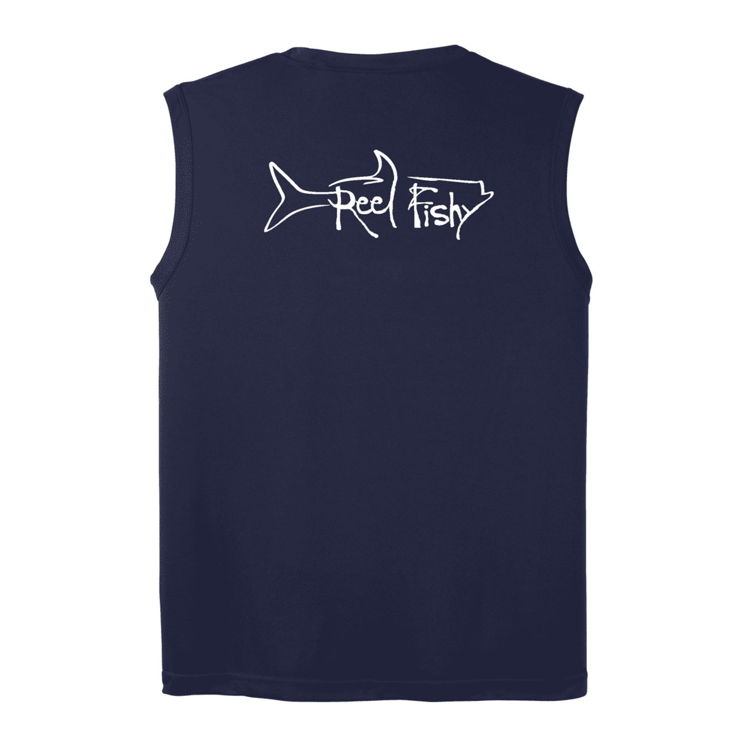 Navy Performance Reel Fishy Tarpon Sleeveless Shirt