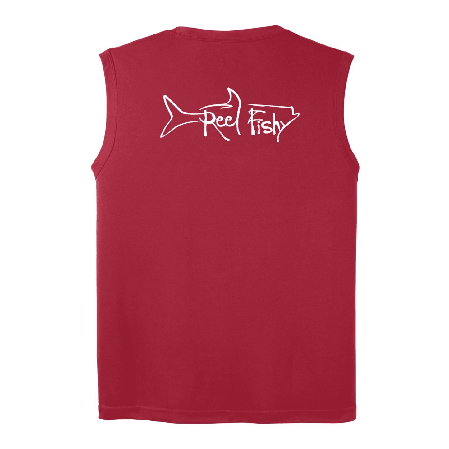 Red Performance Reel Fishy Tarpon Sleeveless Shirt