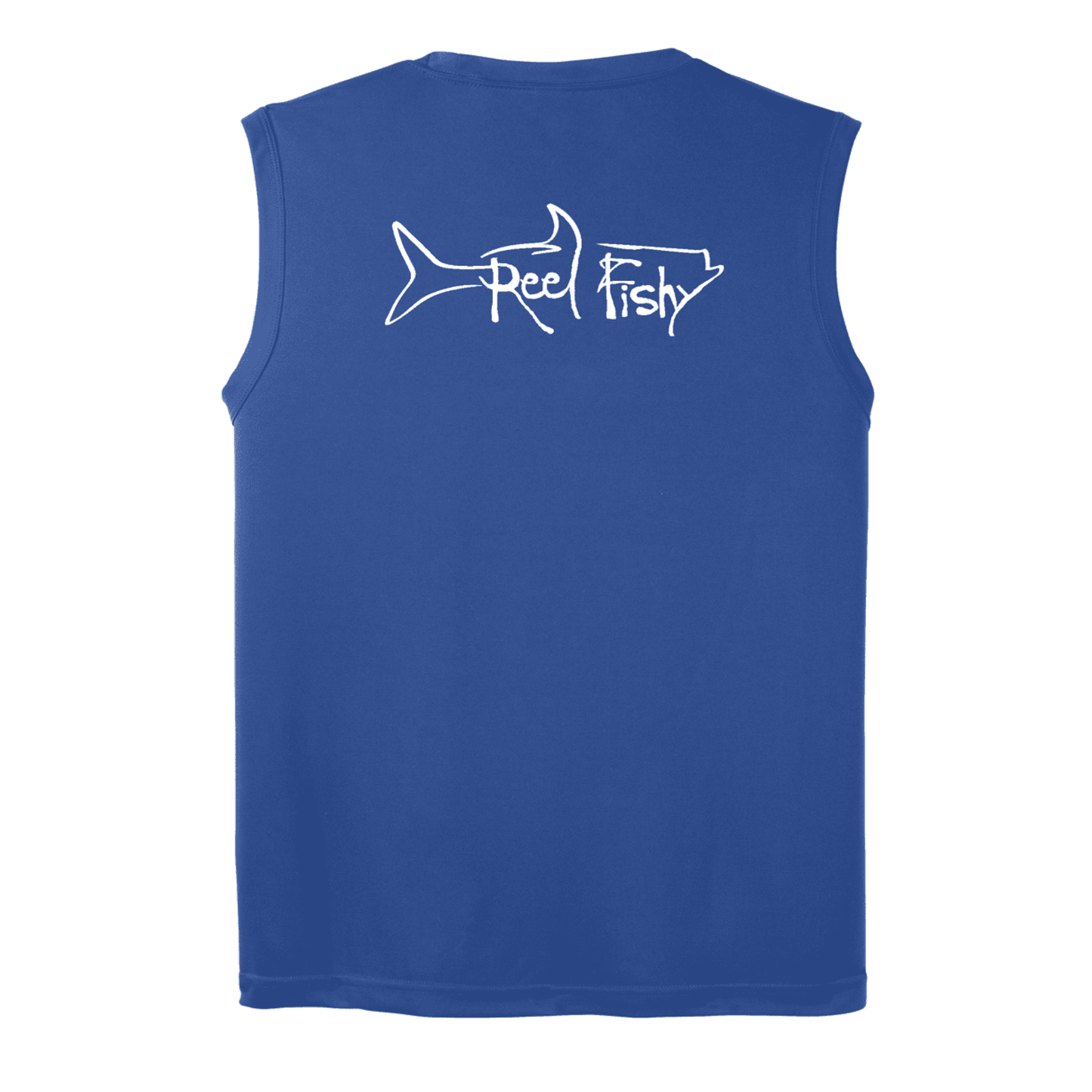 Royal Blue Performance Reel Fishy Tarpon Sleeveless Shirt