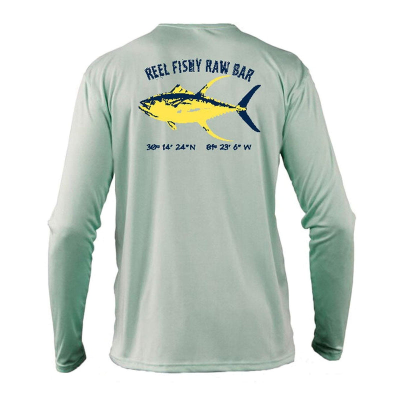Reel Fishy Raw Bar Tuna Performance Dry-Fit Long Sleeve in Seagrass