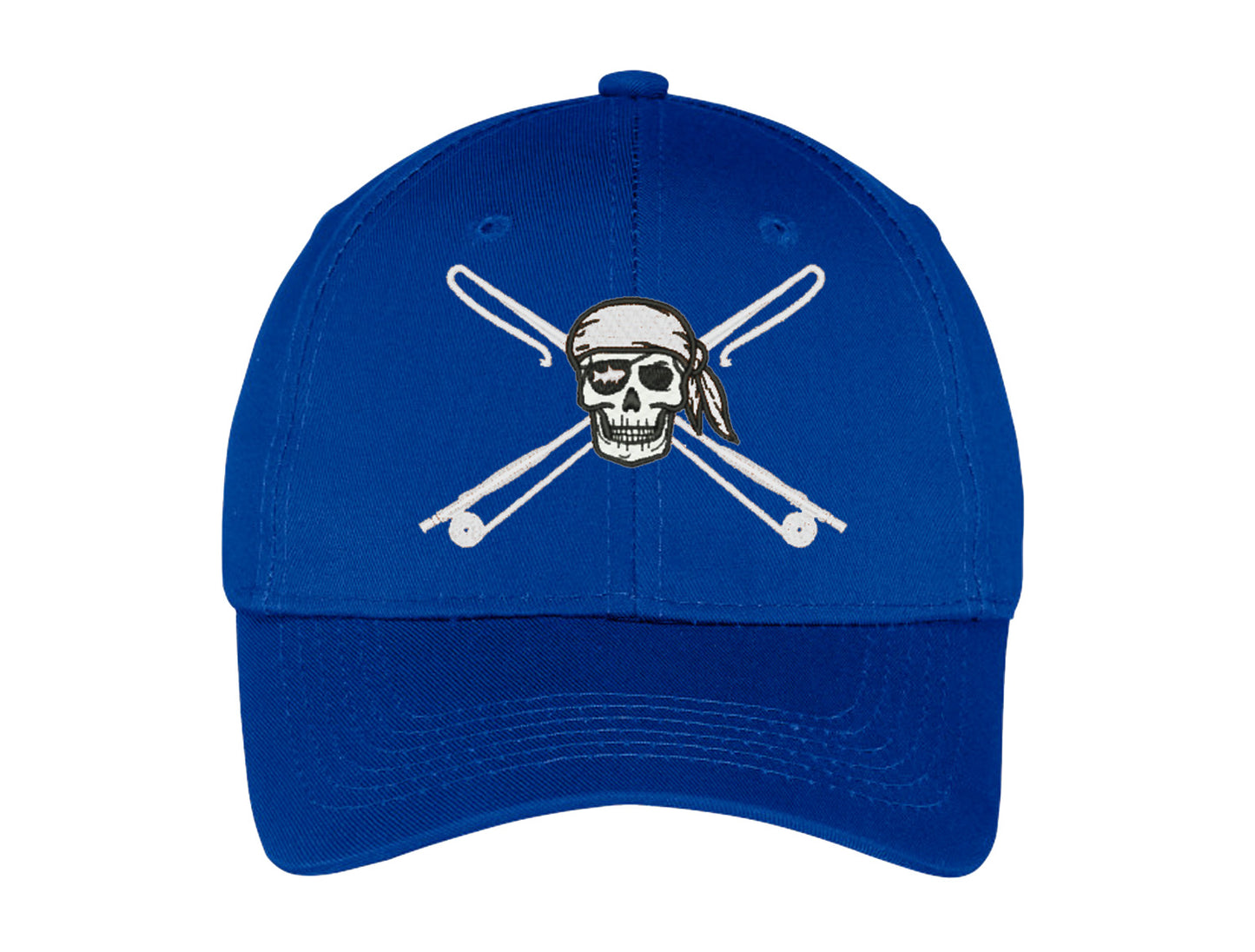 Kids fishing hat in charcoal with Reel Fishy Apparel Skull & Fishing Rods logo