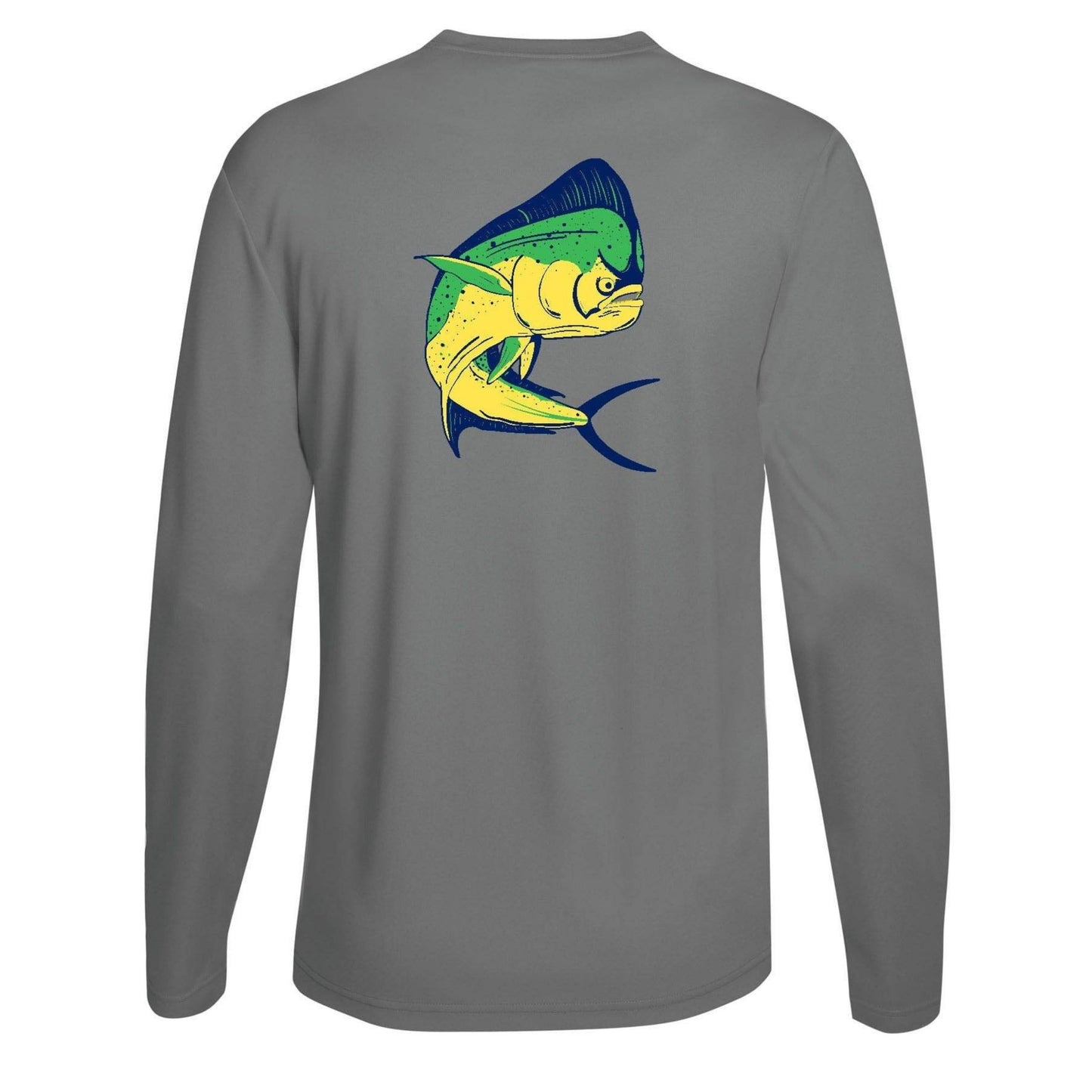 Mahi Fishing Performance Dry-Fit Long Sleeve Gray Shirt