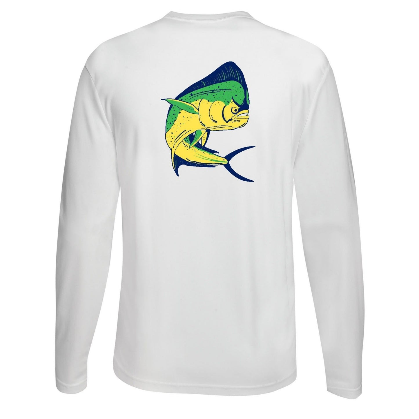 Mahi Fishing Performance Dry-Fit Long Sleeve White Shirt