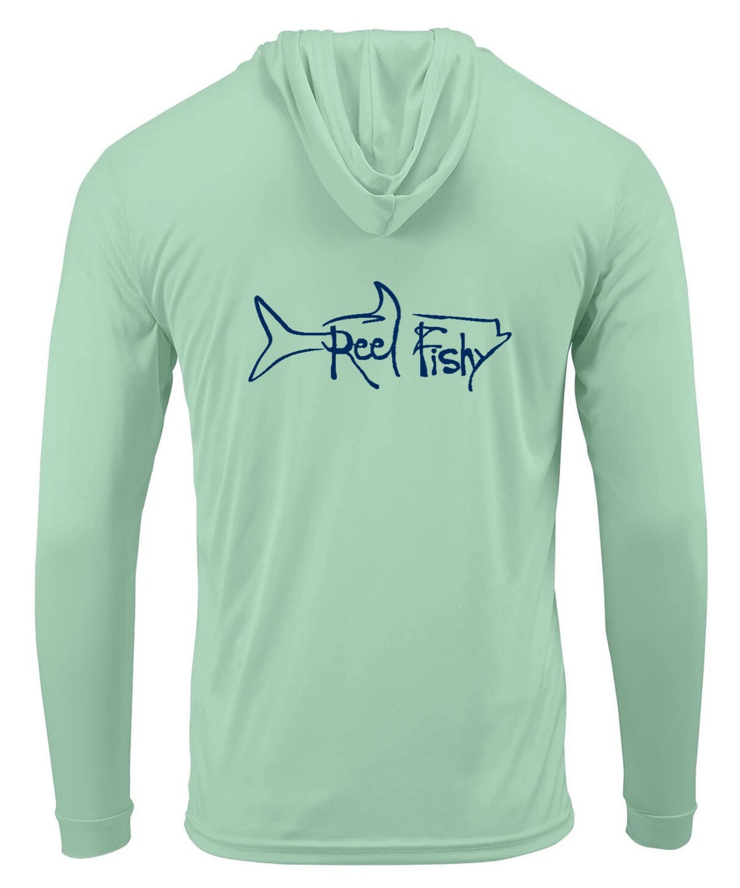 Seagrass Reel Fishy Tarpon performance hoodie fishing shirt with long sleeves and 50+ UPF sun protection