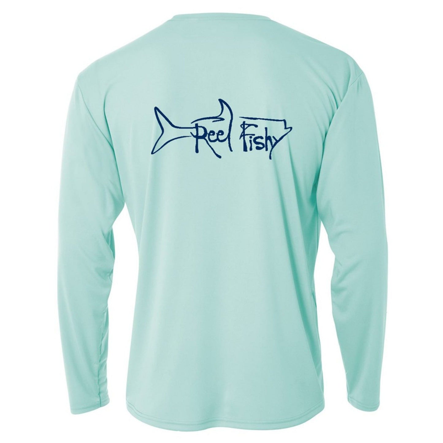 Unisex Mint Green Tarpon Performance Fishing Long Sleeve Shirt with 50+ UPF by Reel Fishy Apparel