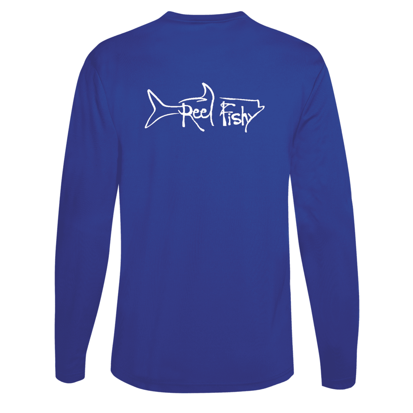 Unisex Royal Blue Tarpon Performance Fishing Long Sleeve Shirt with 50+ UPF by Reel Fishy Apparel