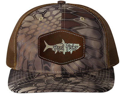 Tarpon Leather Patch Trucker Hat - Kryptek Richardson Base