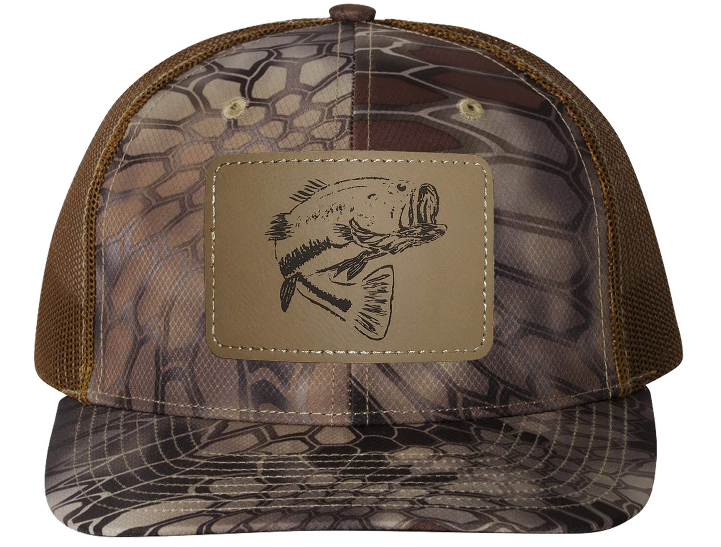 New! Bass Leather Patch Structured Trucker Hats