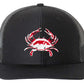 Blue Crab "Reel Crabby" Hat - Black/Black Mesh Structured Trucker Hat