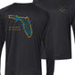 Black/Teal Tarpon State of FL Team Performance Shirts 50+UV Sun Protection Long Sleeves