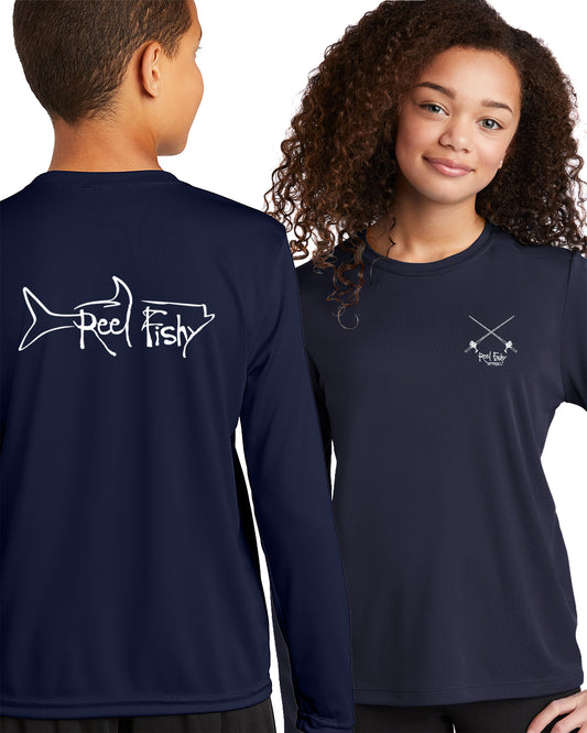 Youth Fishing Cotton T-Shirts with Reel Fishy Pirate Skull & Salt Fish