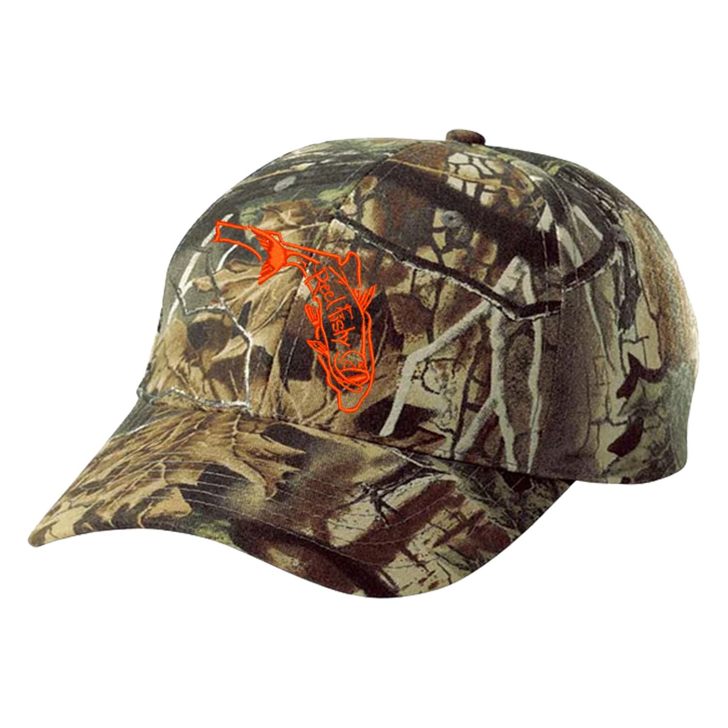 Camo Unstructured Dad Hat with State of Florida Reel Fishy Tarpon Logo