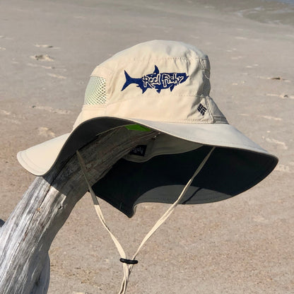 Columbia Booney Hat in Khaki with Reel Fishy Tarpon logo