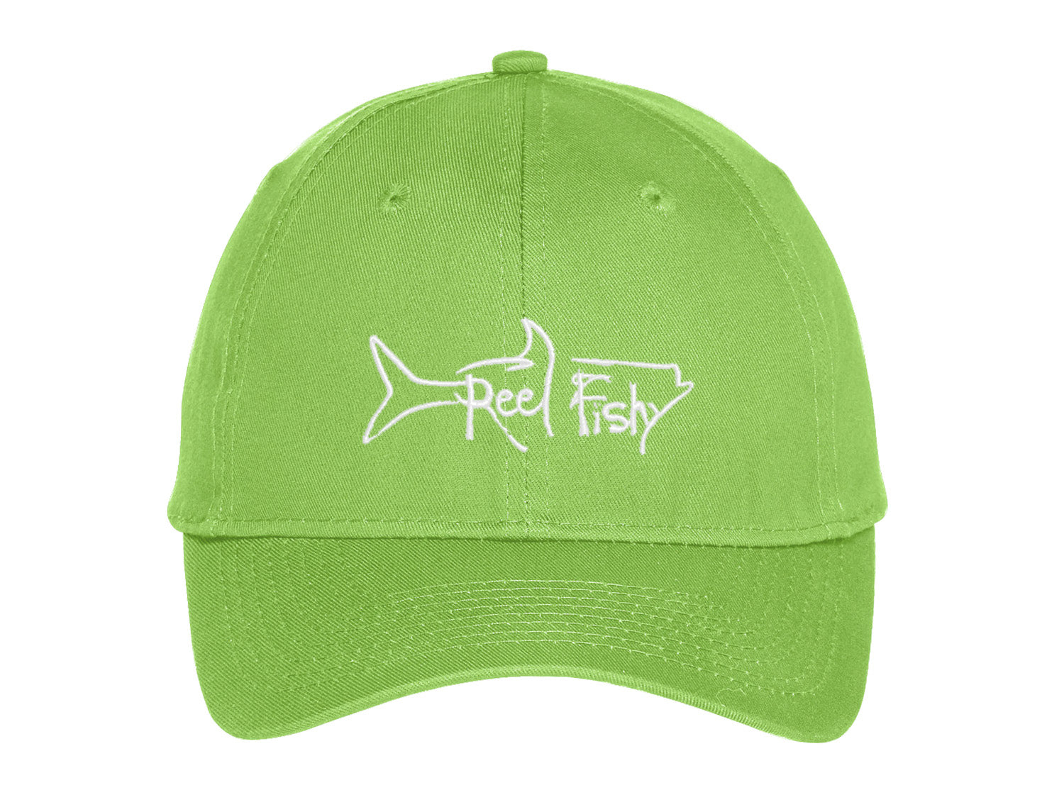 Youth Fishing Hats with Reel Fishy Tarpon Logo - Lime Green