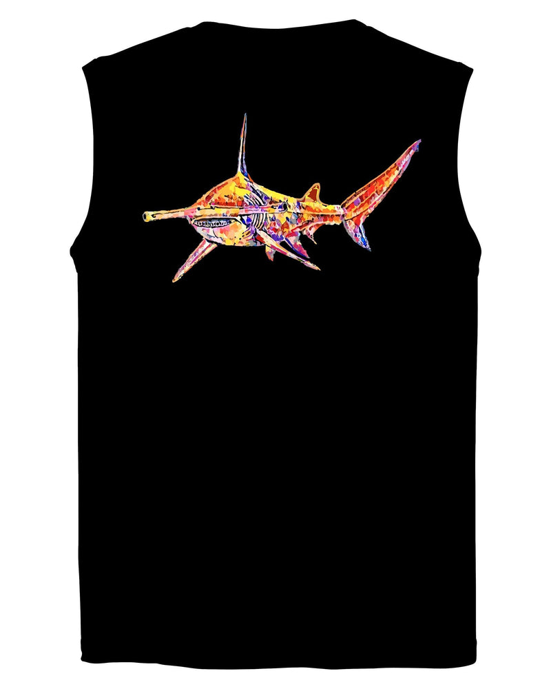 Black Performance Hammerhead Shark Sleeveless Shirt