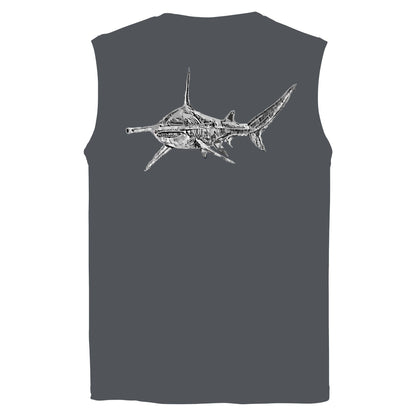 Charcoal Performance Hammerhead Shark Sleeveless Shirt
